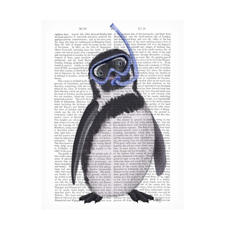 Trademark Fine Art Fab Funky 'Penguin Snorkel Book Print' Canvas Art, 24x32 WAG18850-C2432GG